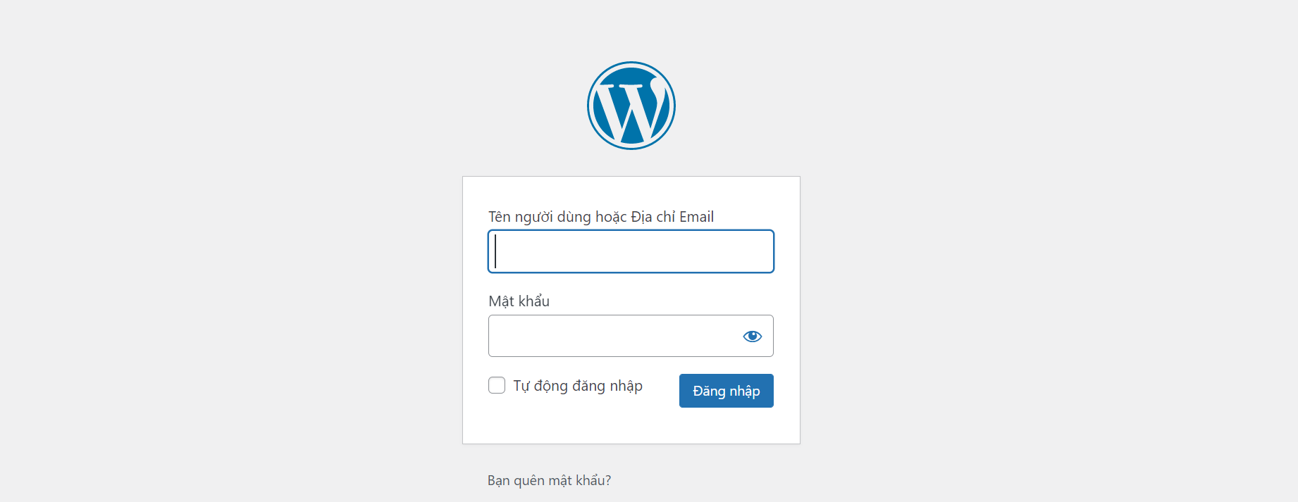 Đăng nhập website wordpress