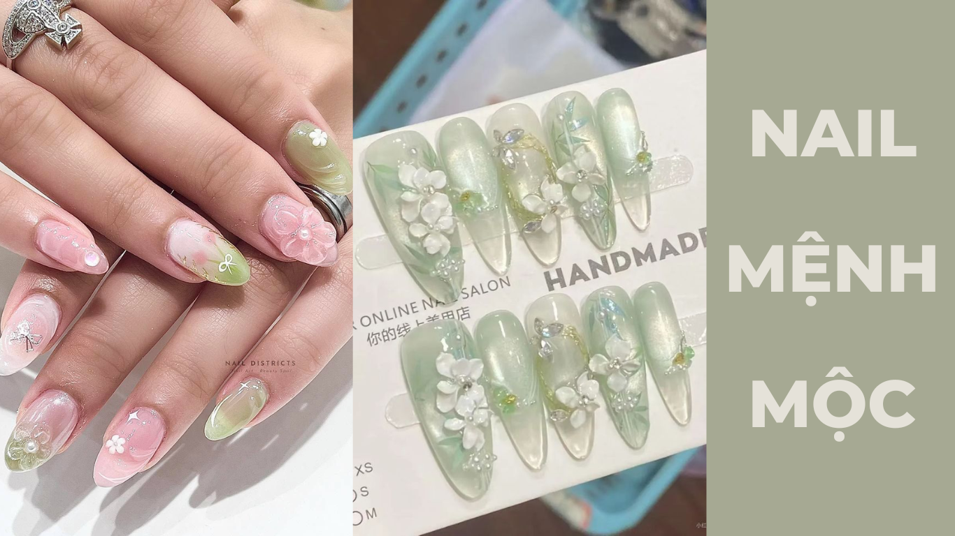 mẫu nail mệnh mộc