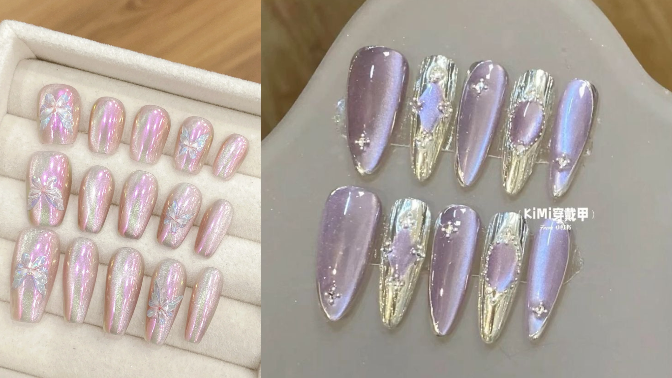 nail tráng gương ngọc trai