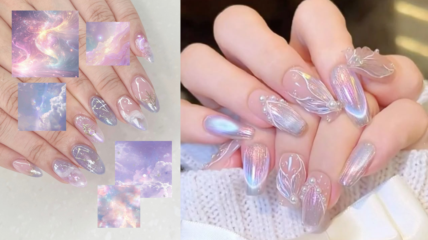 nail tráng gương tím