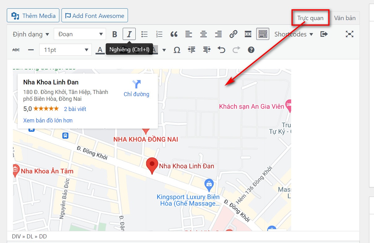 Thêm google map vào wordpress