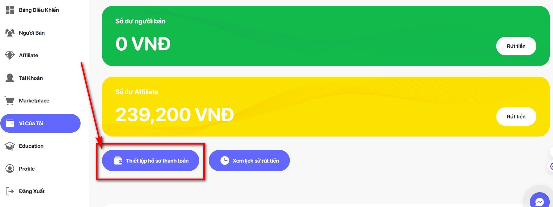 Thiết lập hồ sơ thanh toán ClickSale