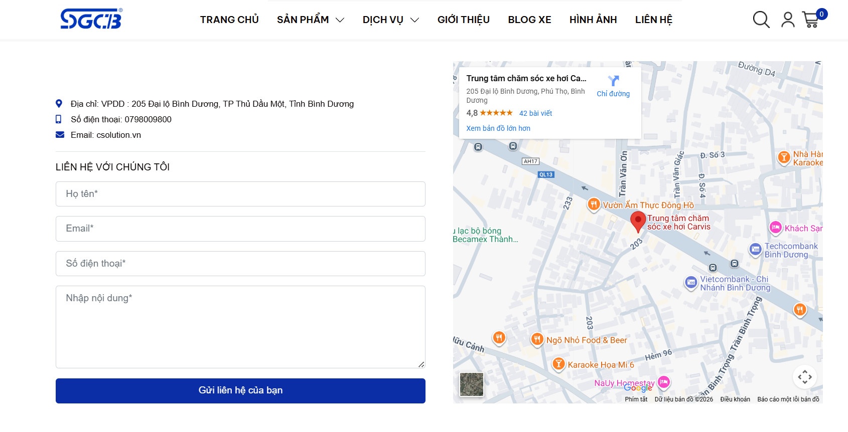 Tích hợp google map vào website Csolutions
