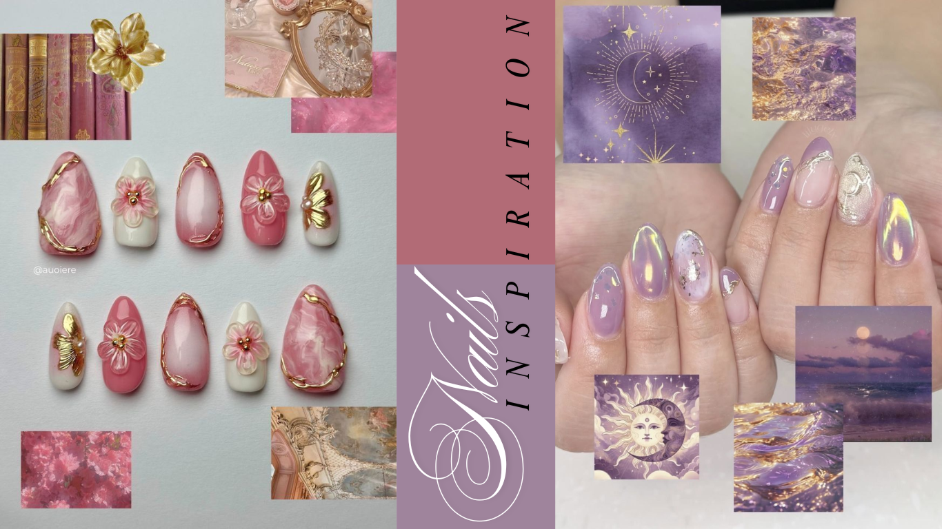 vẽ nail ánh vàng