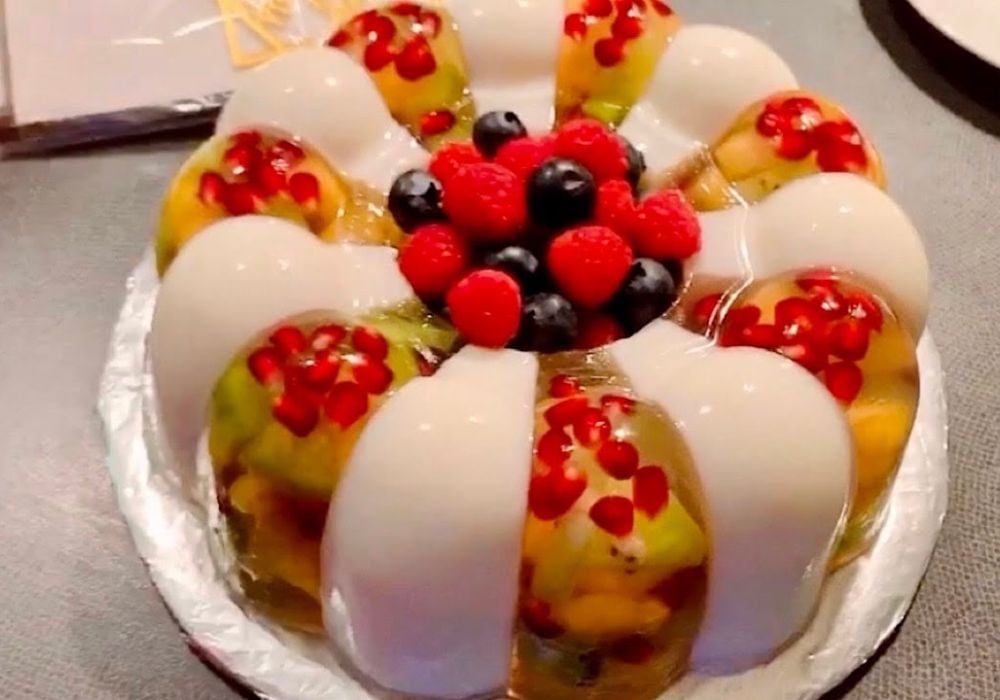 Bánh sinh nhật rau câu trái cây