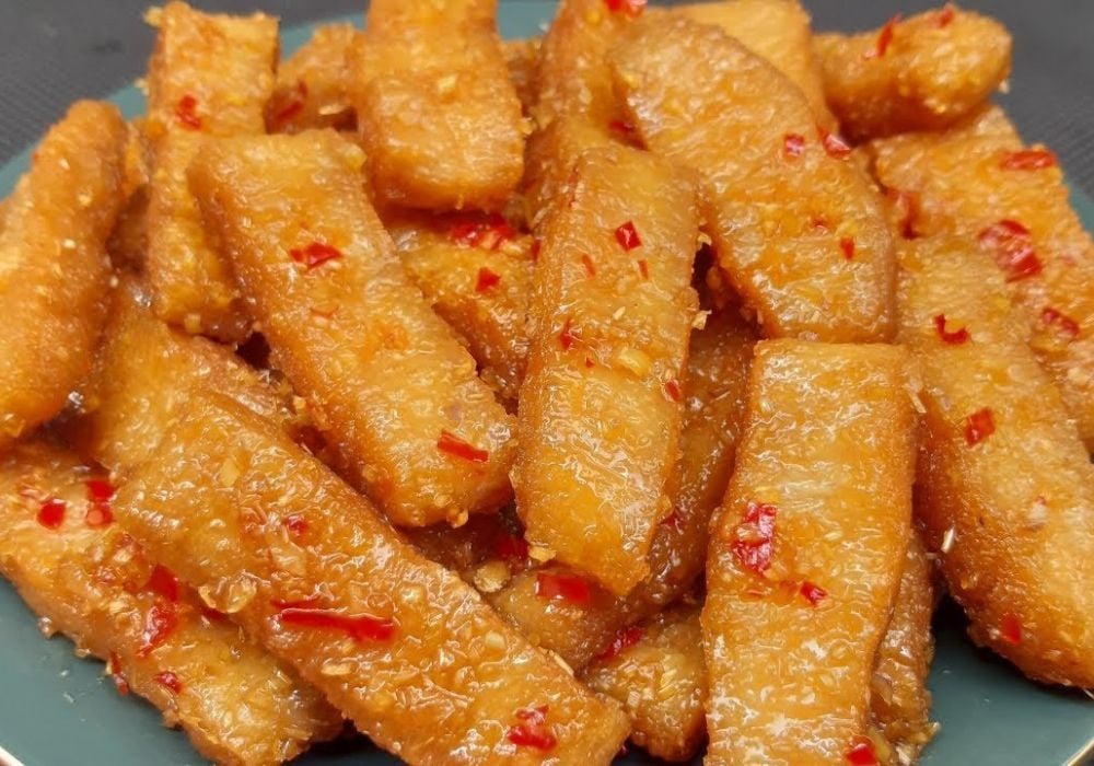 Sườn non chay chiên nước mắm sả ớt