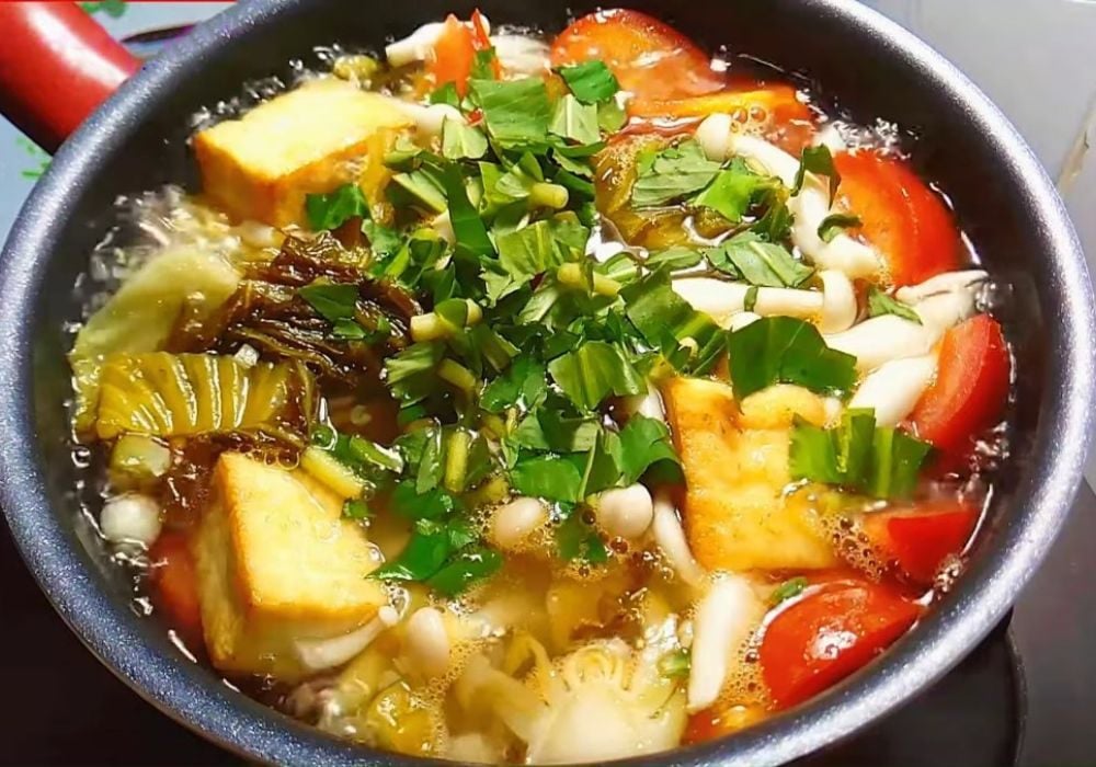 Canh cải chua chay