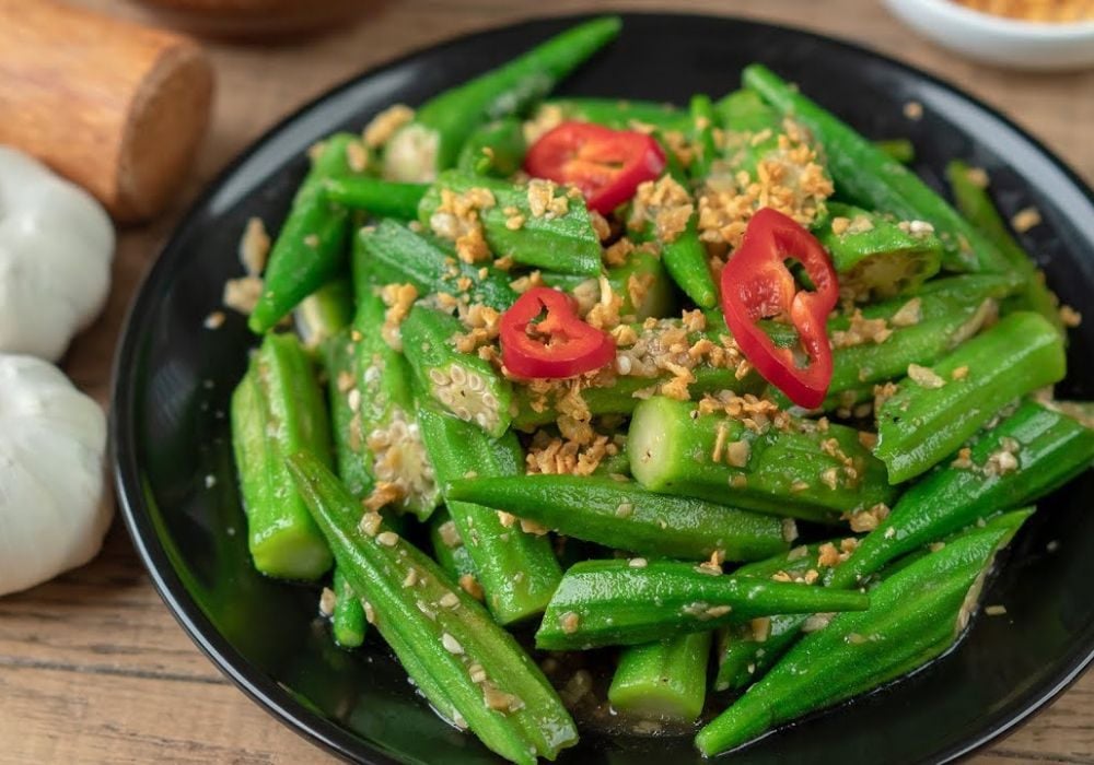Đậu bắp xào chay