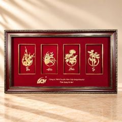 Ý nghĩa tranh Tứ Quý dát vàng: chọn Tùng Cúc Trúc Mai hay Mai Lan Cúc Trúc?