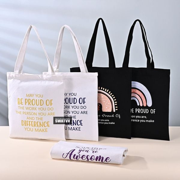 túi tote canvas in logo