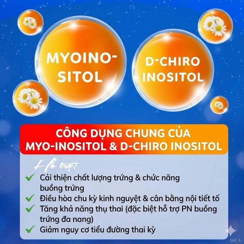 nhathuocvietnhat.vn-Myo-inositol và D-chiro-inositol hỗ trợ chất lượng trứng, cân bằng nội tiết tố, giúp tăng khả năng thụ thai ở nữ