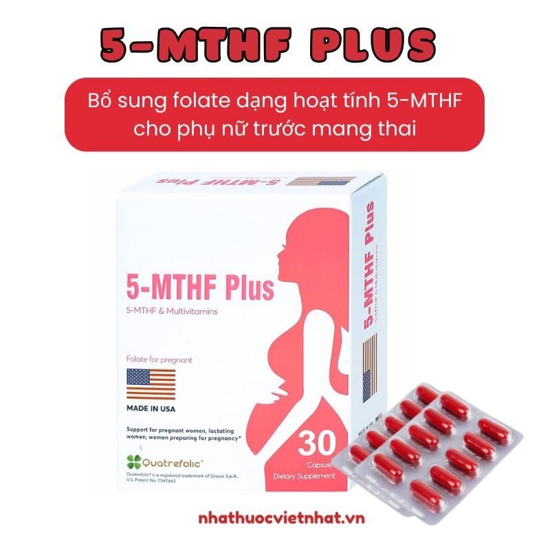 nhathuocvietnhat.vn - 5 MTHF Plus - Bổ sung vitamin và khoáng chất thiết yếu, hỗ trợ cải thiện sức khỏe cho phụ nữ trước mang thai