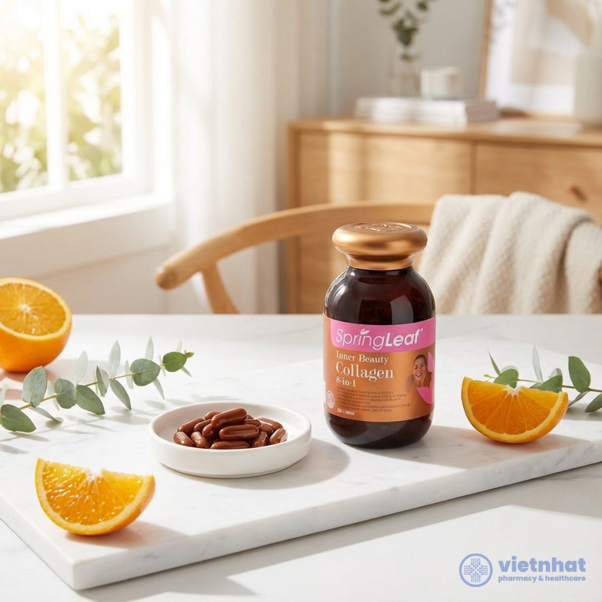 nhathuocvietnhat.vn-Uống 2 viên/ngày sau ăn, kết hợp vitamin C để tăng hiệu quả. Tránh uống cùng trà, cà phê. Kiên trì ít nhất 8 tuần