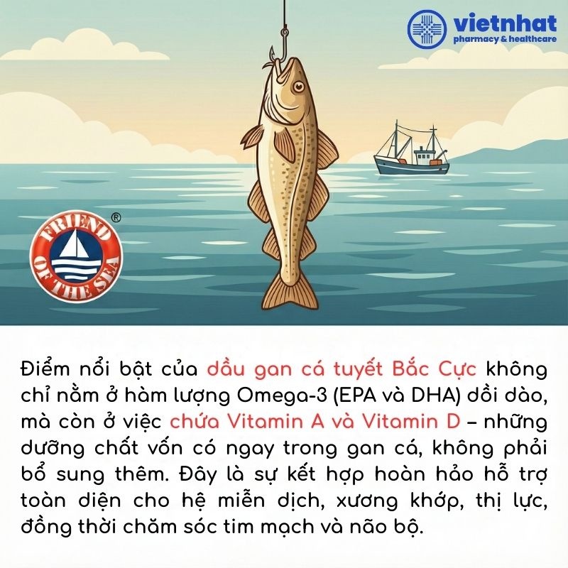 nhathuocvietnhat.vn - Điểm khác biệt giữa dầu gan cá tuyết so với dầu cá thông thường