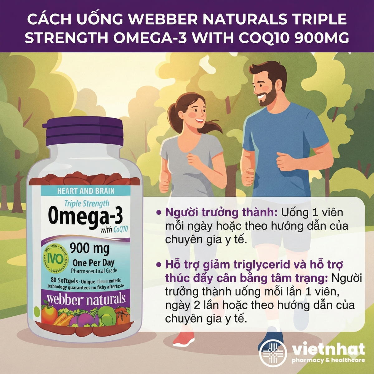 nhathuocvietnhat.vn-CÁCH UỐNG WEBBER NATURALS TRIPLE STRENGTH OMEGA-3 WITH COQ1O 900MG