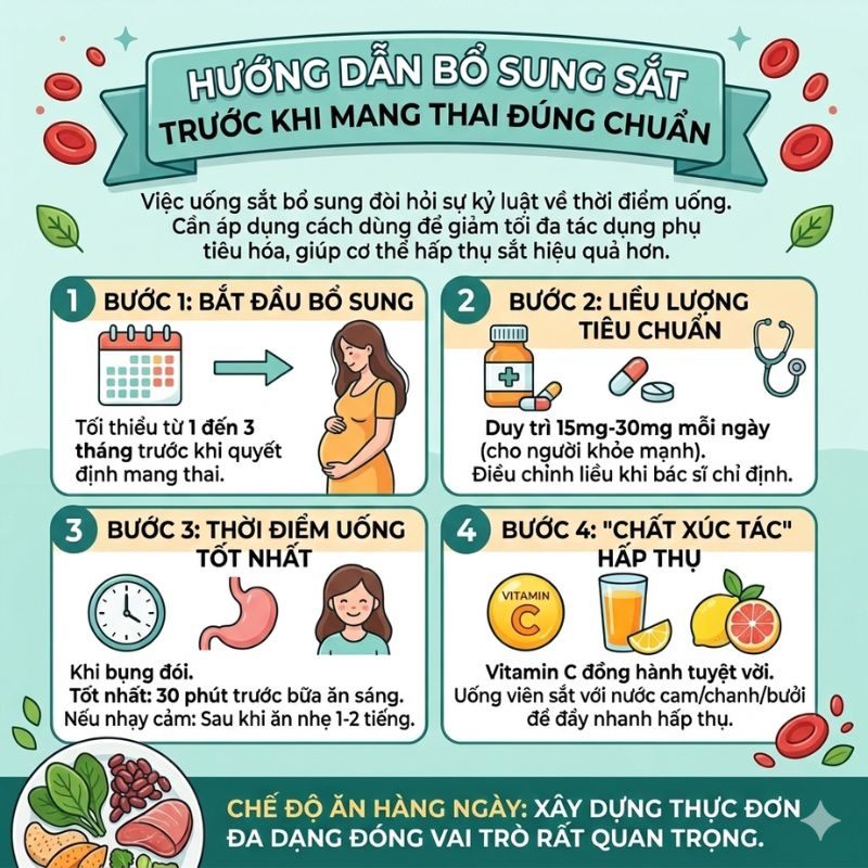 nhathuocvietnhat.vn- Hướng dẫn bổ sung sắt trước mang thai đúng cách