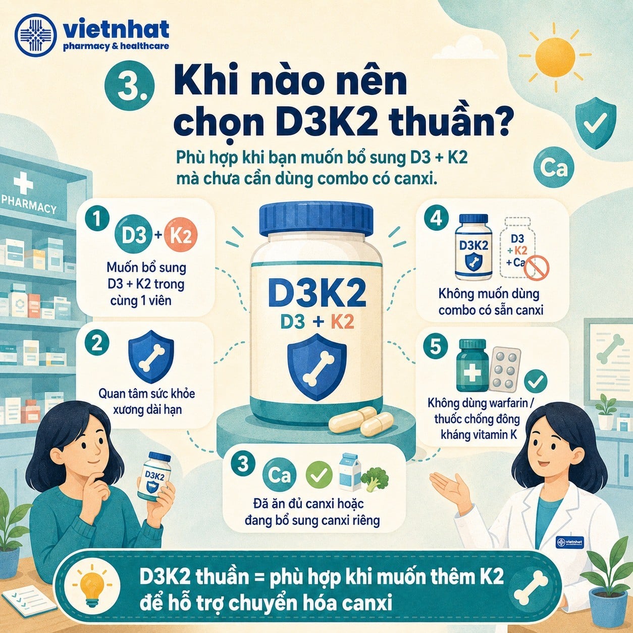 nhathuocvietnhat.vn-Một số trường hợp người lớn nên chọn Vitamin D3K2