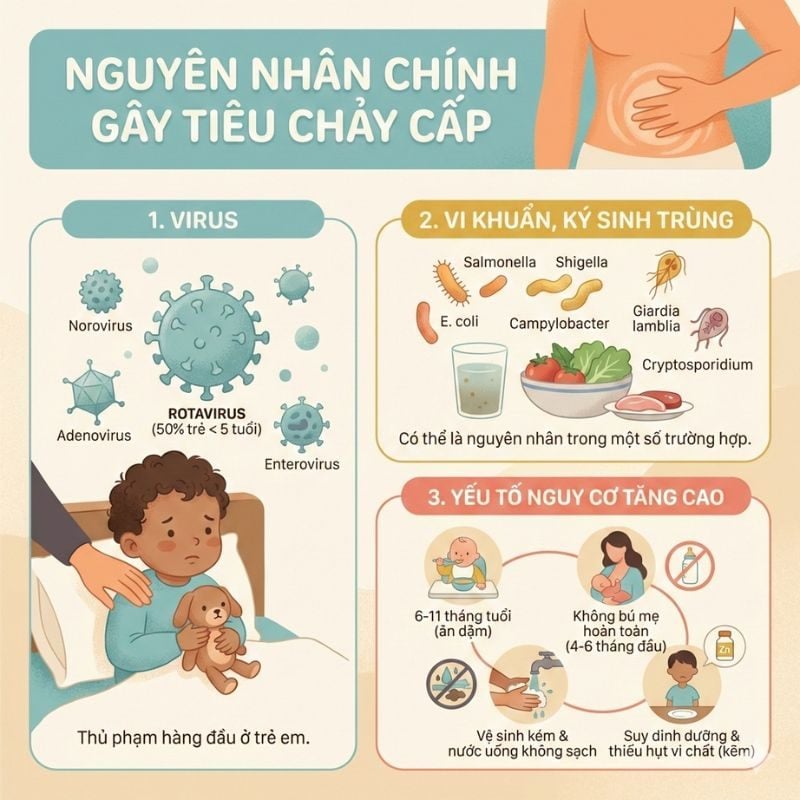 nhathuocvietnhat.vn - Nguyên nhân gây tiêu chảy cấp ở trẻ em