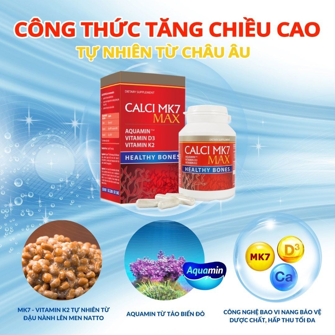 nhathuocvietnhat.vn - Calci MK7 Max bổ sung canxi và vitamin D3K2, hỗ trợ phát triển chiều cao cho trẻ từ 6 tuổi