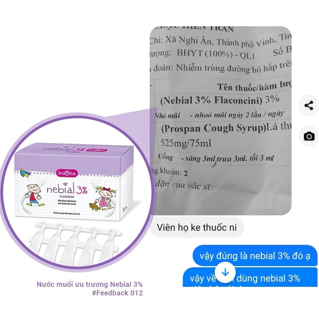 nhathuocvietnhat.vn-feedback về Nebial 3% được nhiều bác sĩ kê cho bé trong viêm hô hấp trên