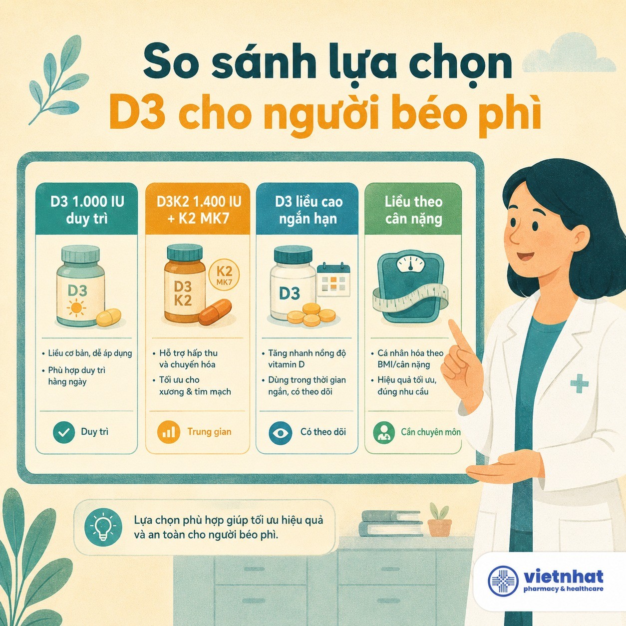 nhathuocvietnhat.vn-So sánh lựa chọn D3 cho người béo phì