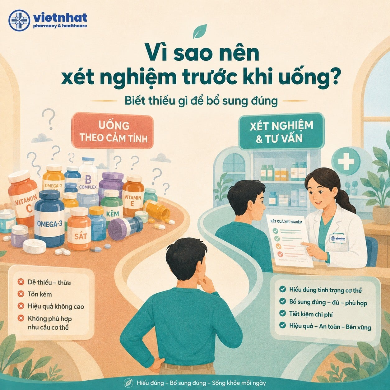 nhathuocvietnhat.vn-Bổ sung sai vi chất có thể gây lãng phí và bỏ sót nguyên nhân thật