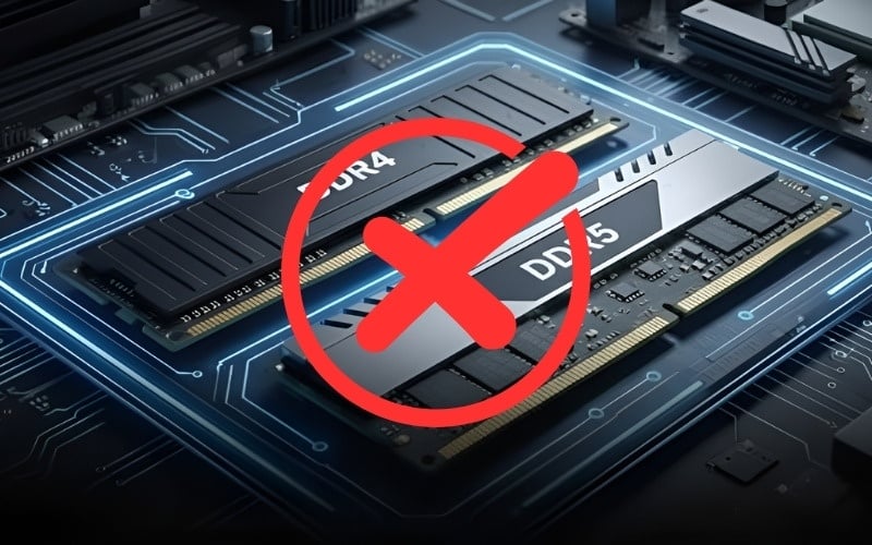 Không thể lắp 2 thanh RAM khác đời