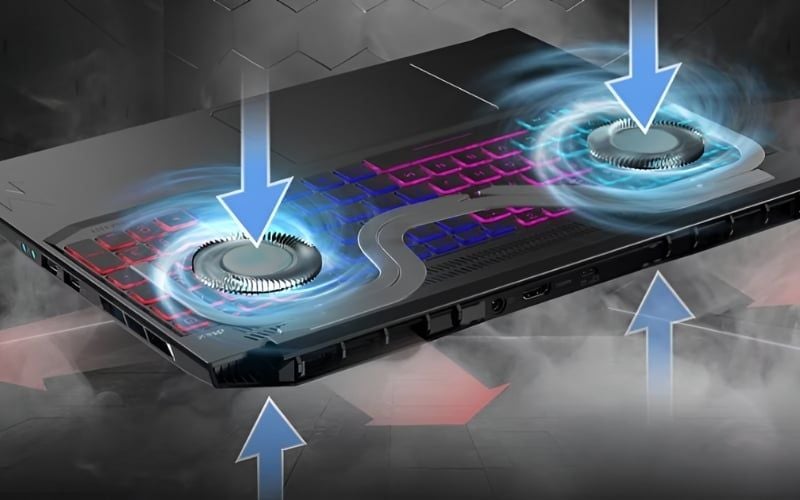 Tản nhiệt hoạt động hiệu quả, duy trì&nbsp;nhiệt độ từ 73 - 78°C khi chơi game