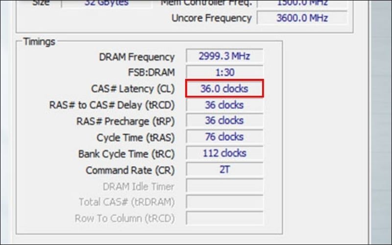 CAS Latency thể hiện&nbsp;khoảng thời gian từ khi yêu cầu dữ liệu đến khi RAM phản hồi