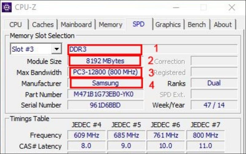 Kiểm tra đời RAM và các thông số khác bằng&nbsp;phần mềm CPU-Z