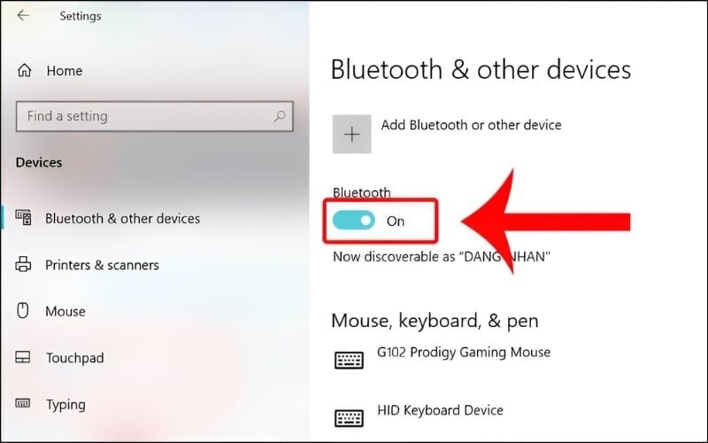 Thử tắt và bật lại Bluetooth