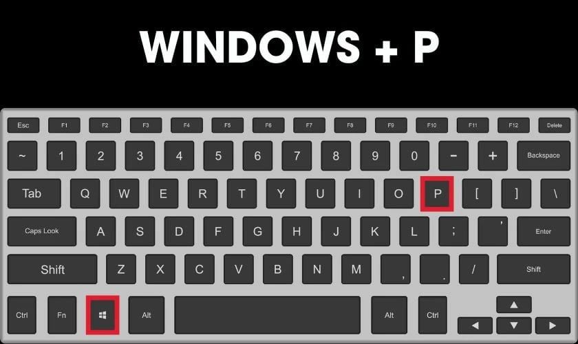 Cách thiết lập chế độ hiển thị bằng phím Windows + P