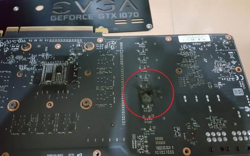 GPU bị cháy hoặc hư hỏng vật lý, thường không thể sửa chữa