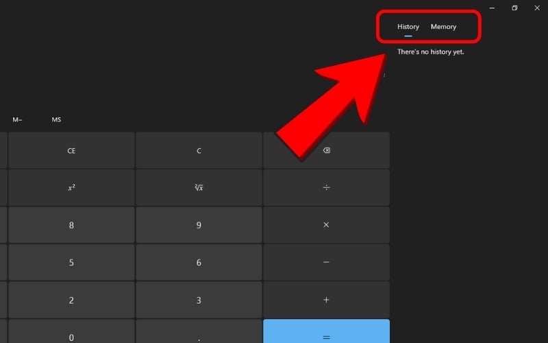 Xem lại lịch sử các phép tính