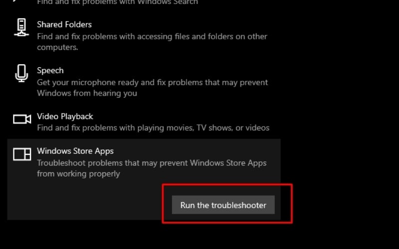 Chạy trình khắc phục sự cố của Windows
