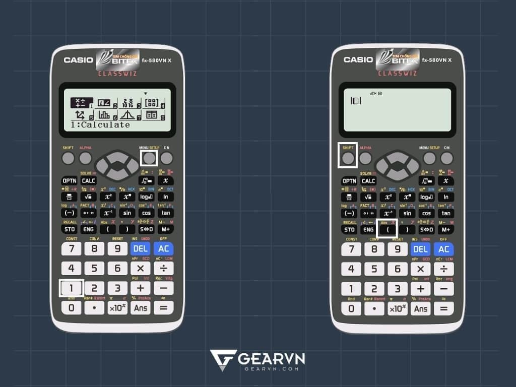 Cách bấm giá trị tuyệt đối trên Casio fx-580VN X chuẩn nhất - GEARVN