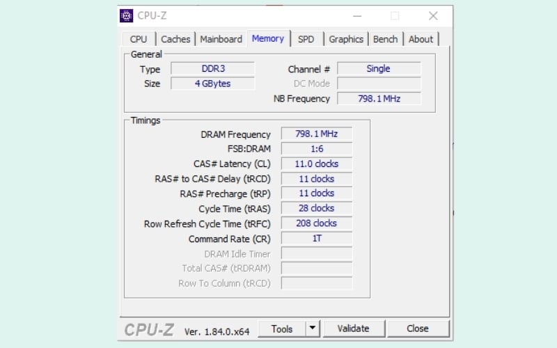Sử dụng phần mềm CPU-Z để kiểm tra chuyên sâu hơn