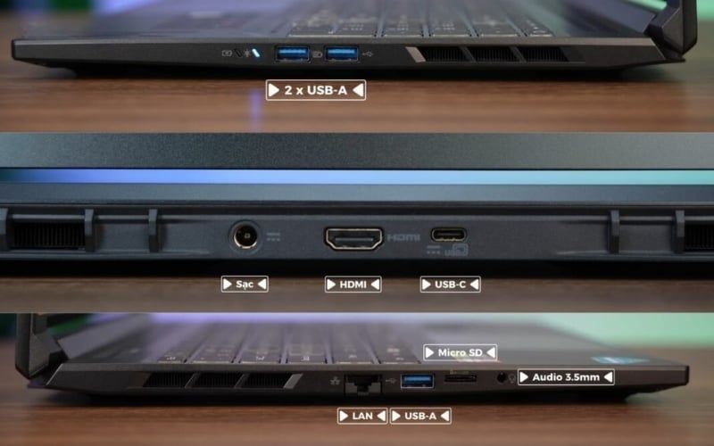 Đa dạng cổng kết nối, cách bố trí hợp lý cho game thủ