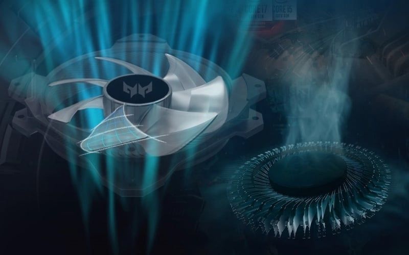 Acer dùng quạt AeroBlade 3D tối ưu gió, giảm ồn và làm mát hiệu quả khi tải nặng