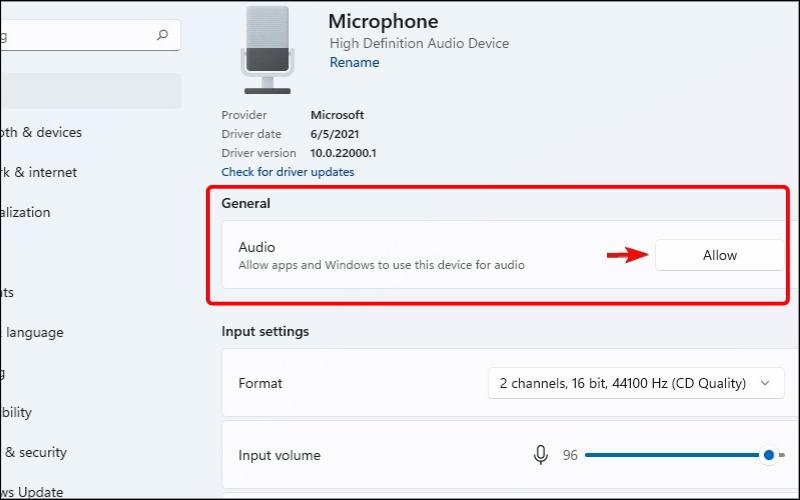 Kiểm tra mục General, nếu thấy nút Allow&nbsp;thì hãy nhấn vào đó để kích hoạt
