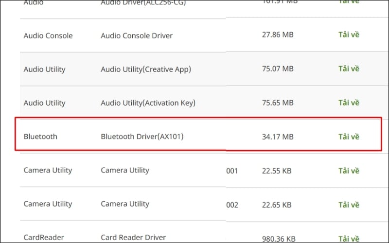 Tải và cài đặt driver Bluetooth về laptop Acer
