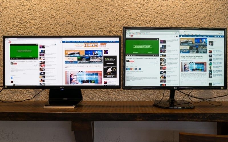 Tỷ lệ 16:9&nbsp;là chuẩn phổ thông, còn&nbsp;21:9 mang đến&nbsp;không gian làm việc đa nhiệm