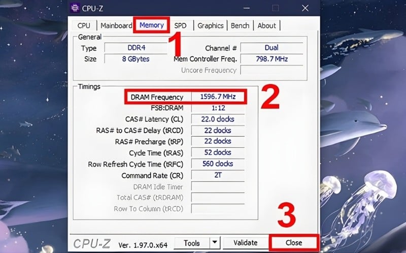 Sử dụng phần mềm CPU-Z để kiểm tra băng thông