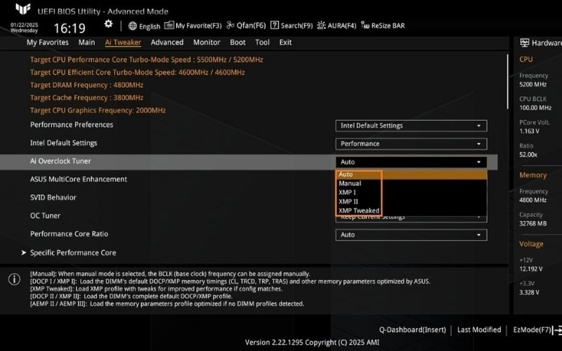 Kích hoạt XMP/DOCP trong BIOS