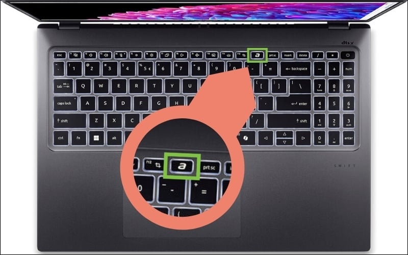 Bấm phím AcerSense hoặc tìm kiếm ứng dụng trong Start Menu