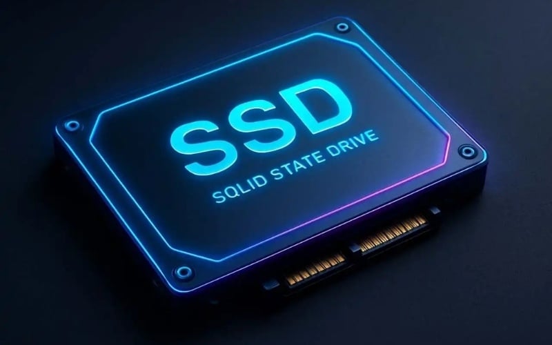 SSD là ổ cứng thẻ rắn có sử dụng các chip nhớ để lưu trữ dữ liệu