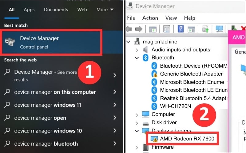 Cách kiểm tra model card màn hình trong Device Manager