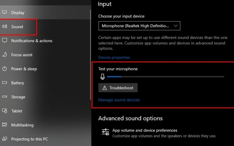 Kiểm tra micro của laptop có hoạt động không