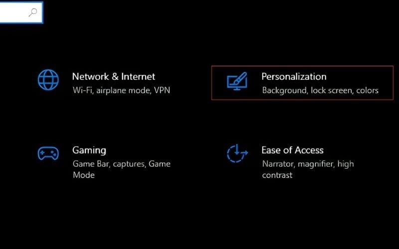 Chọn Personalization