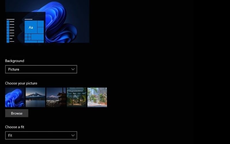 Chọn hình nền mà bạn muốn cài
